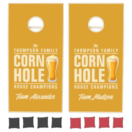 Burnt Buttercup Brew Battle Champions Team Names Cornhole Set