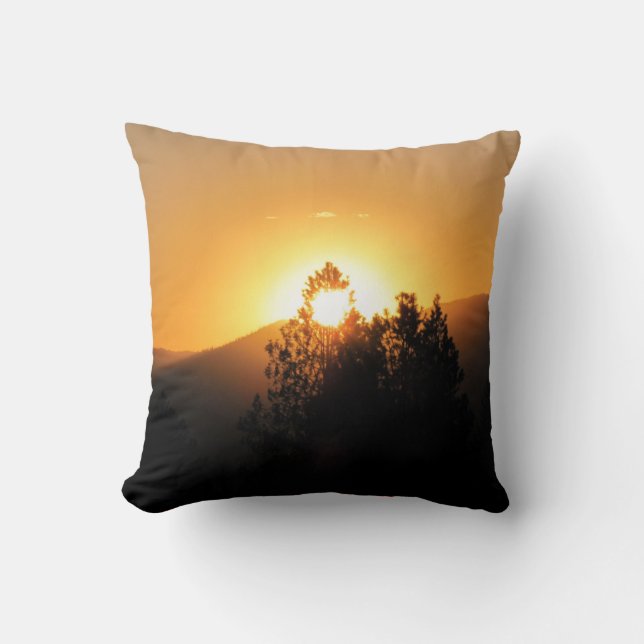 Burnt by a sunset throw pillow (Front)