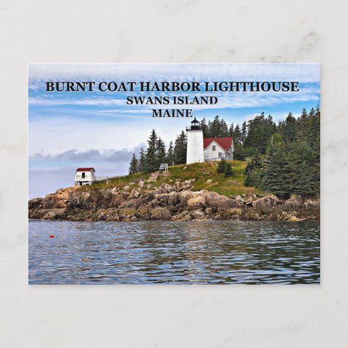 Burnt Coat Harbor Lighthouse Maine Postcard