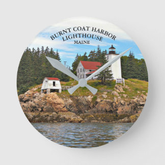 Burnt Coat Harbor Lighthouse Maine Wall  Clock