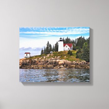 Burnt Coat Harbor Lighthouse Maine Wrapped Canvas by LighthouseGuy at Zazzle
