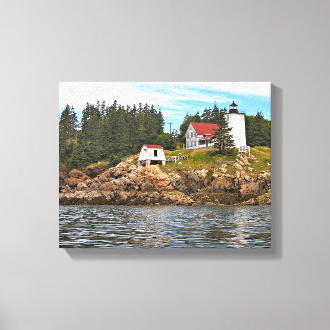 Burnt Coat Harbor Lighthouse Maine Wrapped Canvas Print (Front)