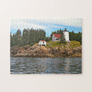 Burnt Coat Harbor Lighthouse, Swans Island Maine Jigsaw Puzzle