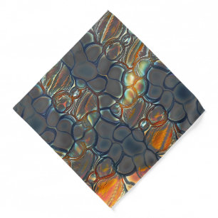 Burnt gray cells with stained to soft gold light   bandana