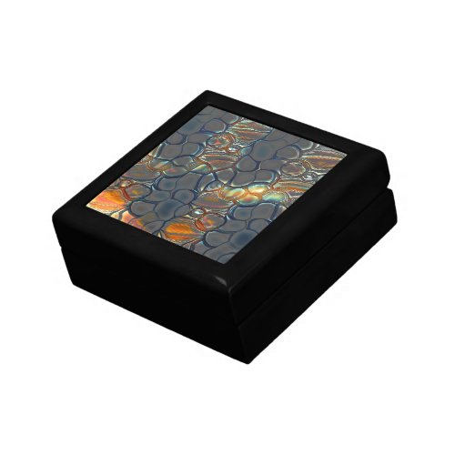 Burnt gray cells with stained to soft gold light   gift box
