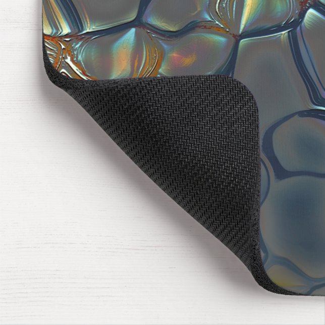 Burnt gray cells with stained to soft gold light   mouse pad (Corner)