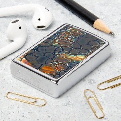 Burnt gray cells with stained to soft gold light   zippo lighter