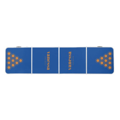 Burnt Honey Reverse Minimal Modern Classic Name Beer Pong Table