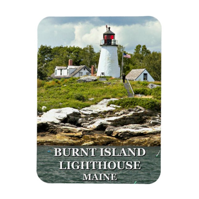 Burnt Island Lighthouse, Maine Photo Magnet (Vertical)