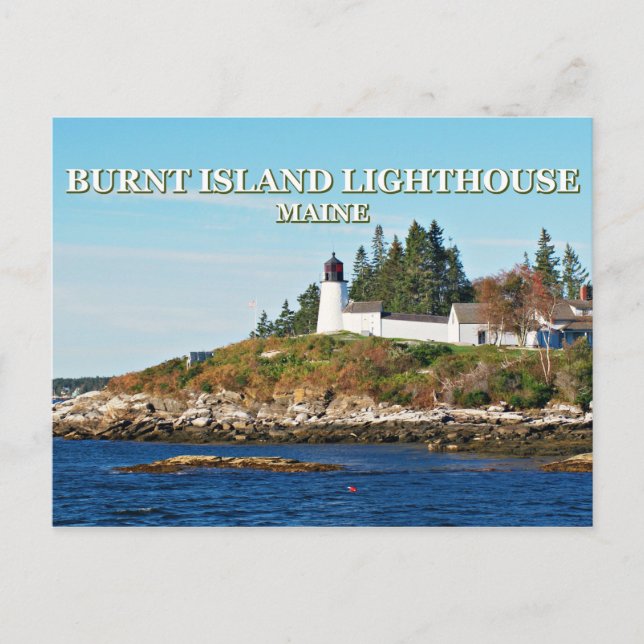 Burnt Island Lighthouse, Maine Postcard (Front)