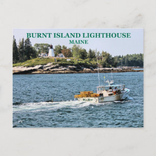 Burnt Island Lighthouse, Maine Postcard
