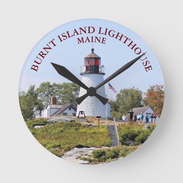 Burnt Island Lighthouse, Maine Round Clock (Front)