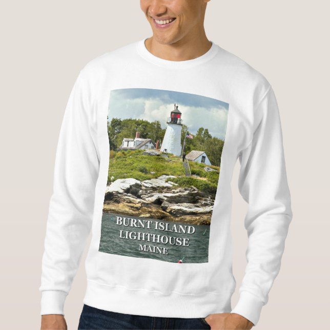 Burnt Island Lighthouse, Maine Sweatshirt (Front)