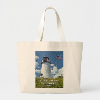 Burnt Island Lighthouse  Maine Tote Bag by LighthouseGuy at Zazzle