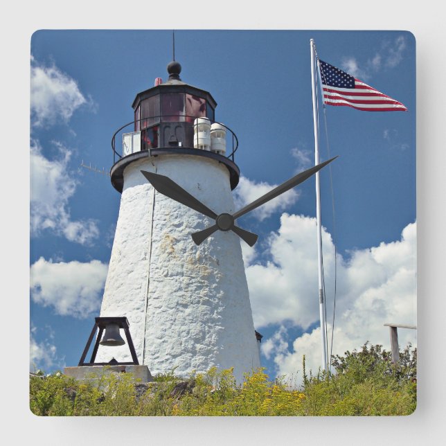 Burnt Island Lighthouse, Maine Wall Clock (Front)