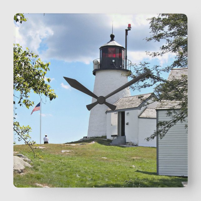 Burnt Island Lighthouse, Maine Wall Clock (Front)