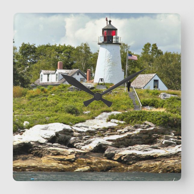 Burnt Island Lighthouse, Maine Wall Clock (Front)