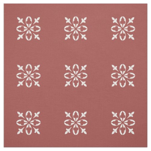 Burnt ombre background with white damask pattern fabric