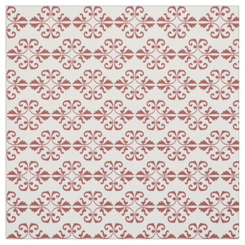 Burnt ombre damask pattern on white background fabric