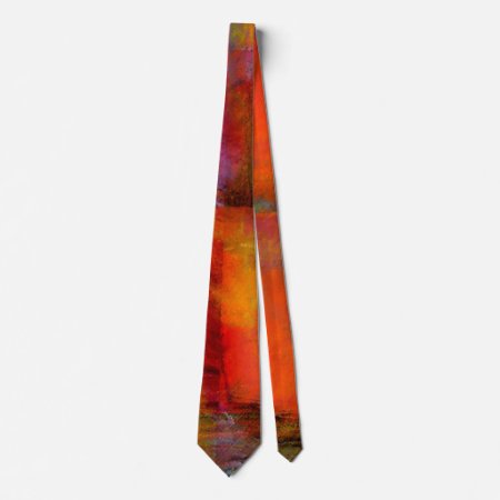 Burnt Orange Abstract Design Men's Neck Tie