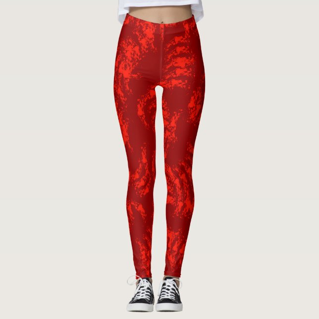 Burnt Orange Abstract Leggings (Front)