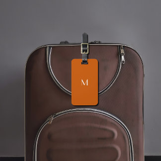 burnt orange - add monogram luggage tag
