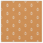Burnt Orange Anchor Print Fabric