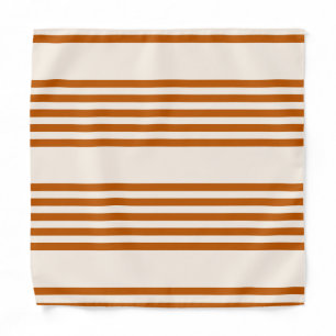 Burnt orange and beige five stripe pattern bandana