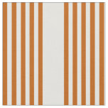 Burnt orange and beige five stripe pattern fabric