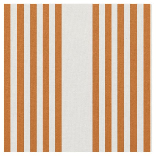 Burnt orange and beige five stripe pattern fabric