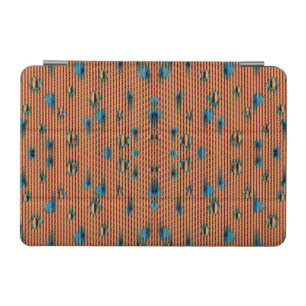 Burnt Orange and Blue Fabric Pattern  iPad Mini Cover