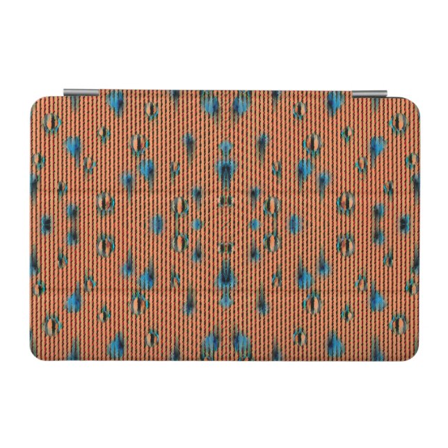 Burnt Orange and Blue Fabric Pattern  iPad Mini Cover (Horizontal)