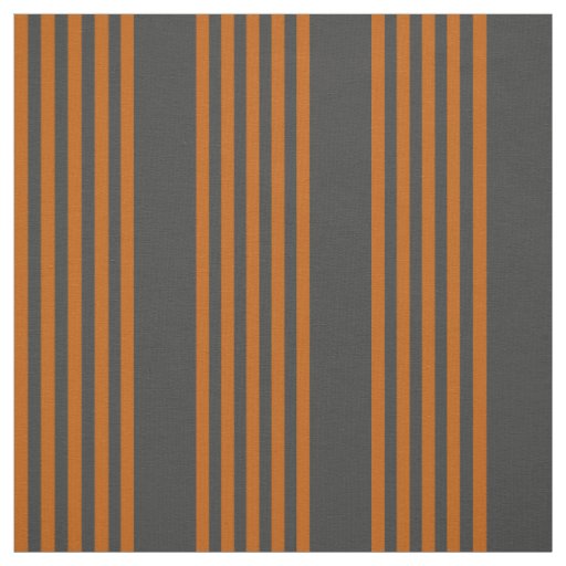 Burnt orange and charcoal five stripe pattern fabric