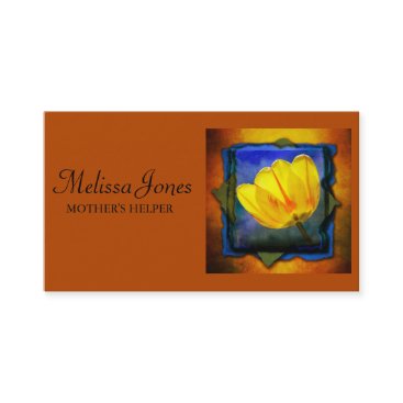 Burnt Orange and Floral Mother's Helper Calling Card Burnt Orange and Floral Mother's Helper Calling Card