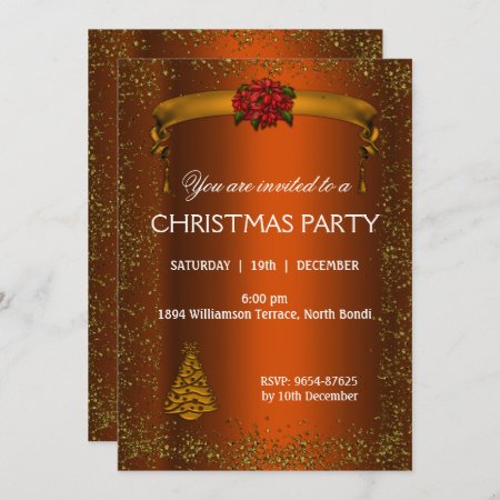 Burnt Orange and Gold Glitter Christmas