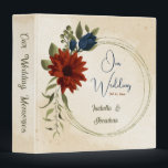 burnt orange and navy blue floral photo album 3 ring binder<br><div class="desc">Unique wedding photo album binder featuring romantic burnt orange and navy blue flowers and green leaves. 
FOR MORE MATCHING PRODUCTS click on the collection above or contact me.</div>