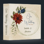 burnt orange and navy blue floral photo album 3 ring binder<br><div class="desc">Unique wedding photo album binder featuring romantic burnt orange and navy blue flowers and green leaves. 
FOR MORE MATCHING PRODUCTS click on the collection above or contact me.</div>