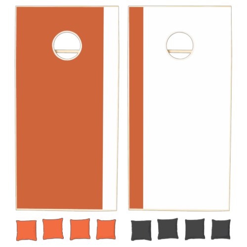 Burnt Orange and White Add Your Logo Cornhole Set