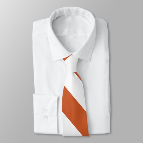 Burnt Orange and White Broad University Stripe Tie