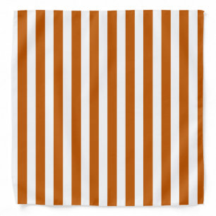 Burnt orange and white candy stripes bandana