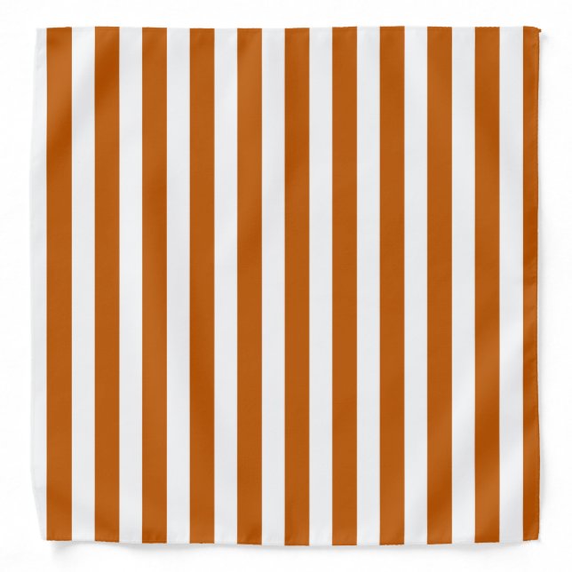 Burnt orange and white candy stripes bandana (Front)