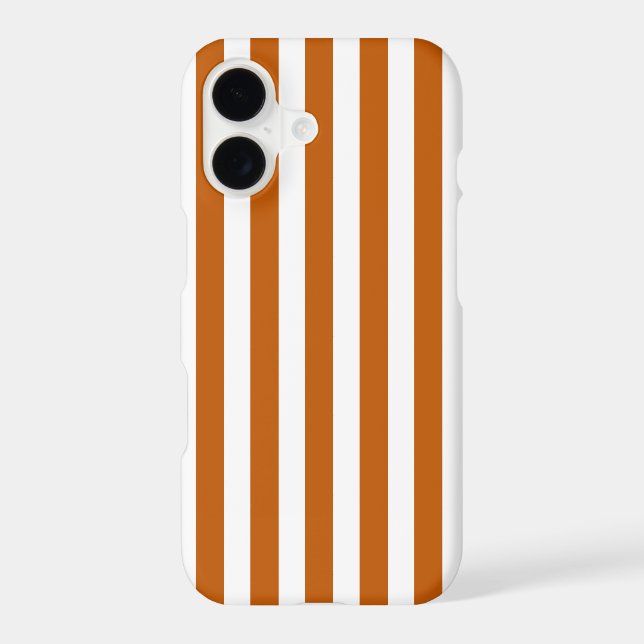 Burnt orange and white candy stripes Case-Mate iPhone case (Back)