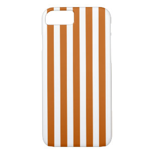 Burnt orange and white candy stripes iPhone 8/7 case