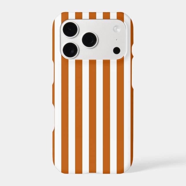Burnt orange and white candy stripes Case-Mate iPhone case (Back)