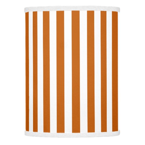 Burnt orange and white candy stripes lamp shade