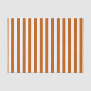 Burnt orange and white candy stripes tissue paper