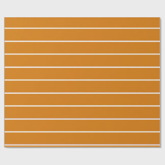Burnt Orange and White Stripe Wrapping Paper