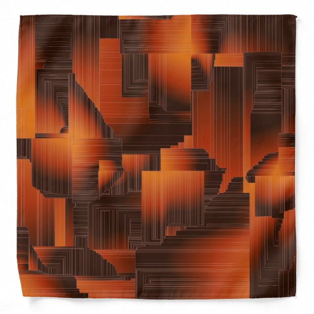 Burnt Orange Art Deco Bandana (Front)