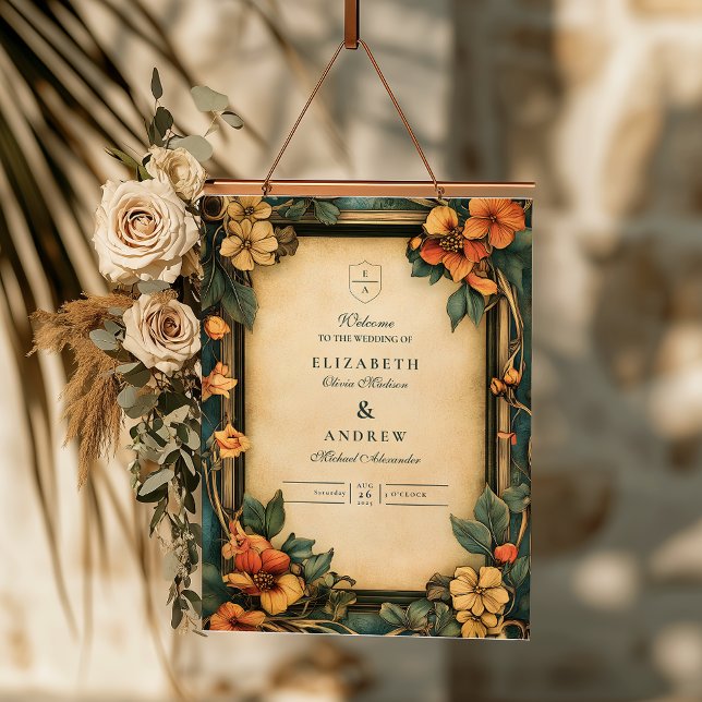 Burnt Orange Art Nouveau Wedding Foam Board (Creator Uploaded)