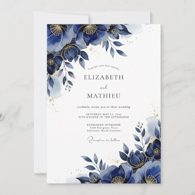 Burnt Orange Artistic Autumn Wedding Invitation (Front)